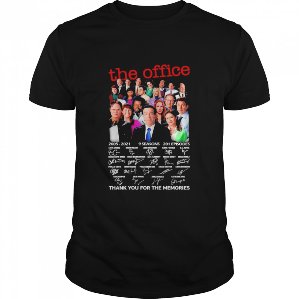 The Office 2005 2021 9 season 201 episode thank you for the memories signatures shirt