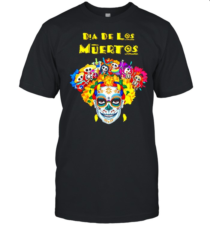 Dia De Los Muertos Day Of The Dead Sugar Skull Flowers T-shirt