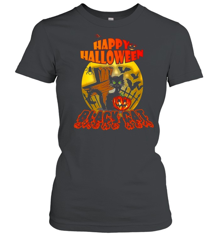 Happy Halloween Black Cat 2021 T-shirt Classic Women's T-shirt