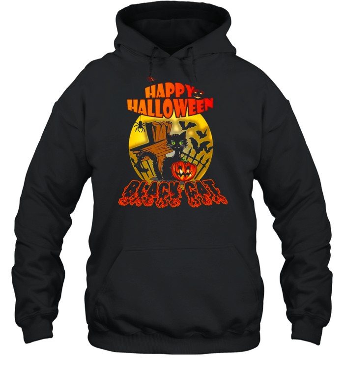 Happy Halloween Black Cat 2021 T-shirt Unisex Hoodie