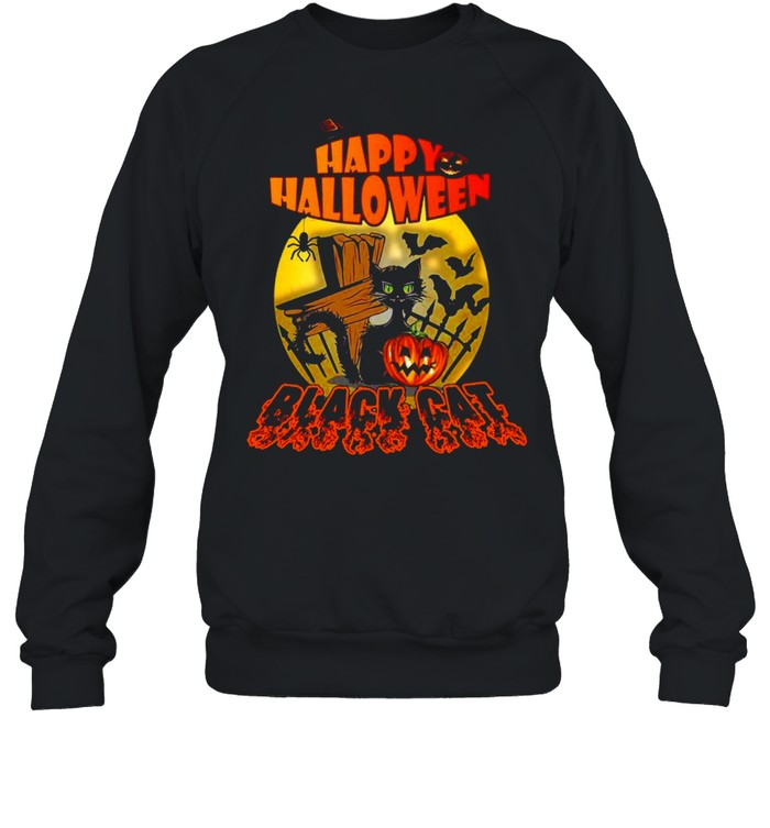 Happy Halloween Black Cat 2021 T-shirt Unisex Sweatshirt