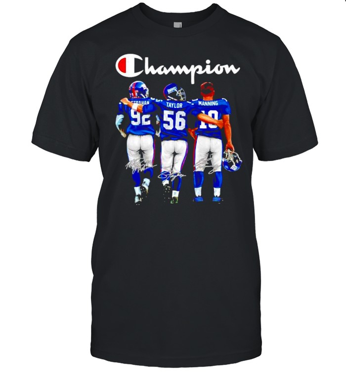 New York Giants champion Strahan Taylor Manning signatures shirt