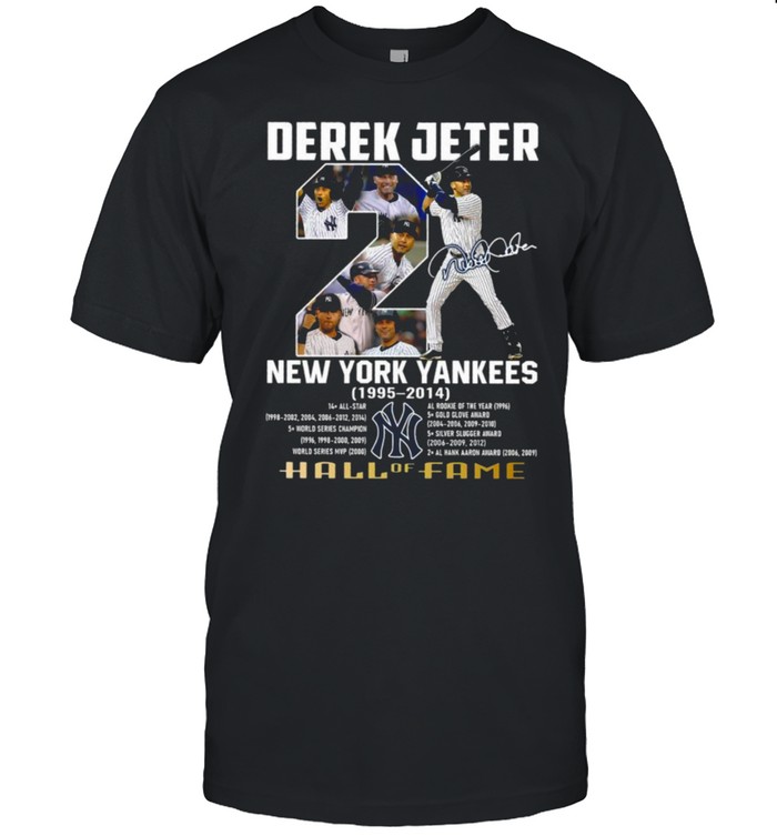 Derek Jeter New York Yankees 1995 – 2014 Hall Of Fame Signature Shirt