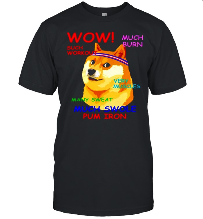 Doge wow much burn such workout very muscles many sweat shirt