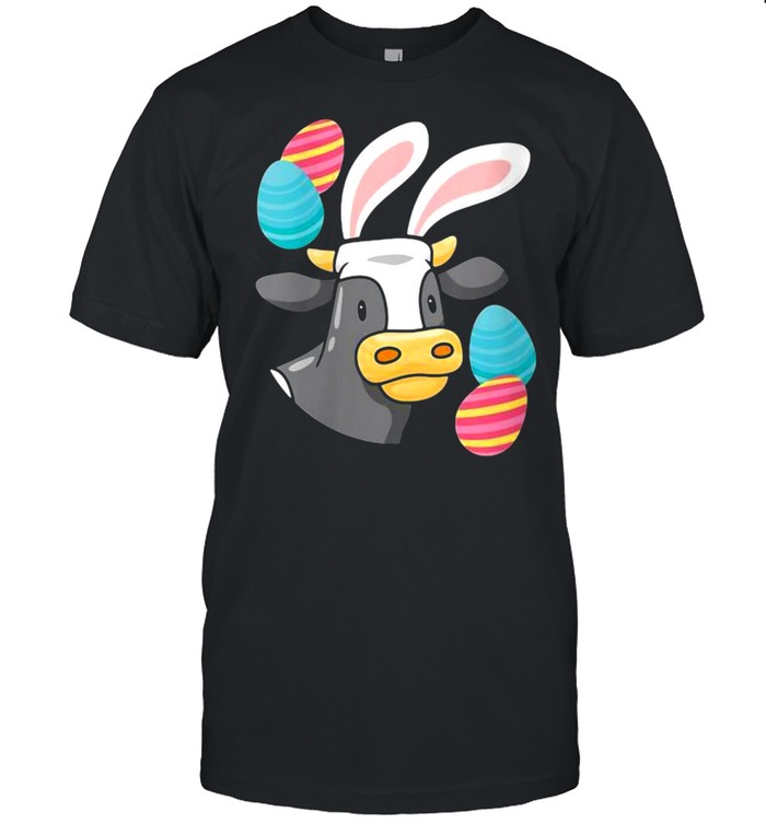 Easter Cow Bunny Easter Eggs Hunting Farm Animal T-shirt