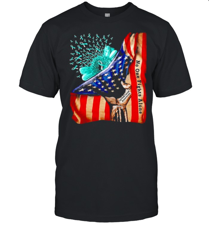 Blood inside me flag cervical cancer awareness american flag shirt