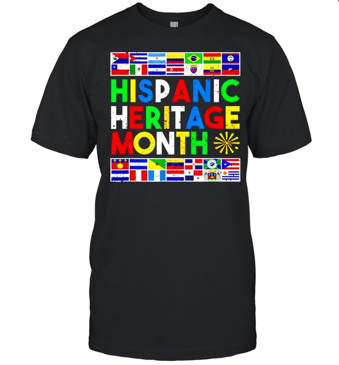 Hispanic heritage month distressed flags shirt