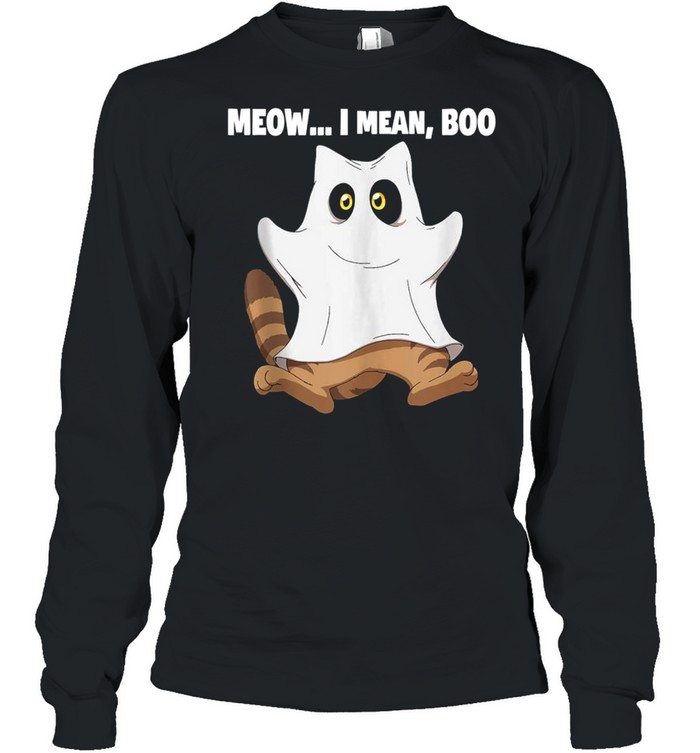 Meow I Mean Boo Cat Halloween shirt Long Sleeved T-shirt