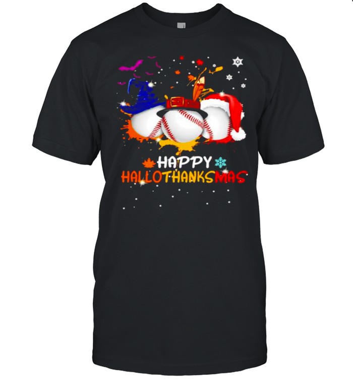 Baseball happy Hallothanksmas shirt