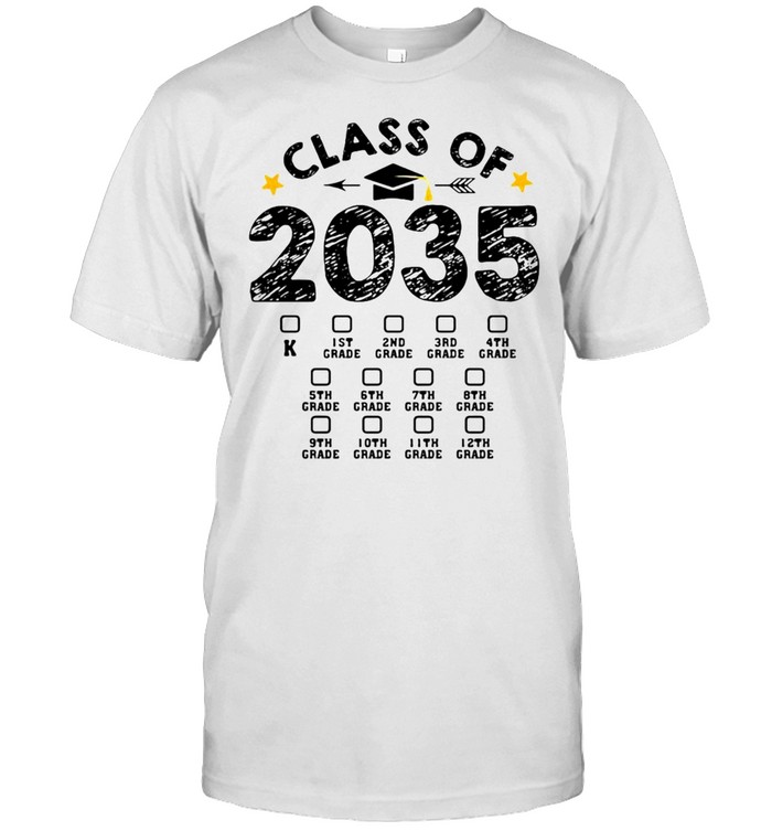 Class of 2035 Grow With Me Checklist Graduation T-shirt