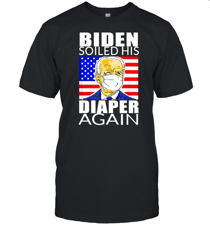 Joe Biden face mask soiled his diaper again American flag shirt Classic Men's T-shirt