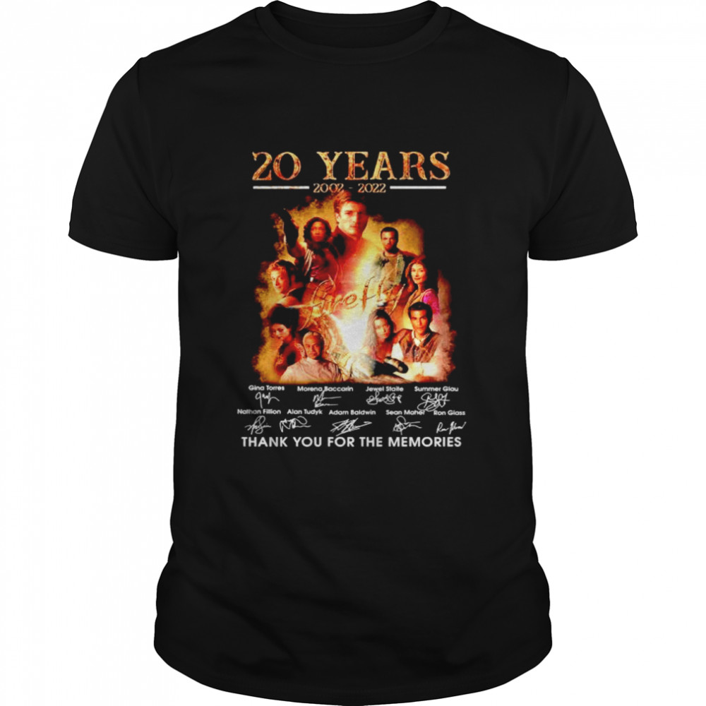 20 years 2002 2022 Firefly thank you for the memories shirt