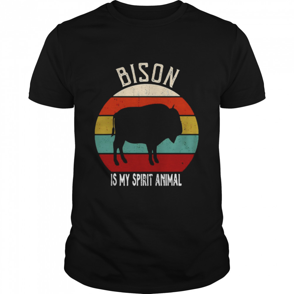 Funny Bison Is My Spirit Animal Lover Vintage T-shirt