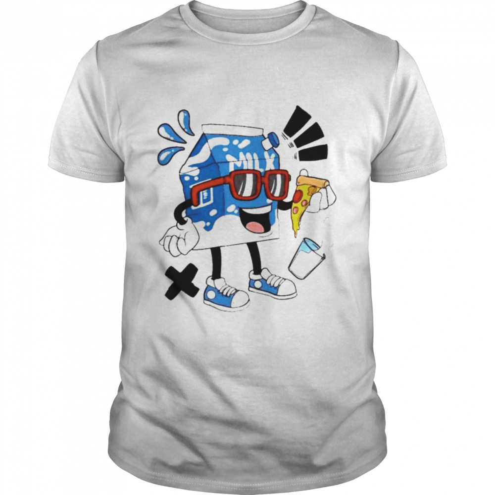 Milk man eat pizza shirt