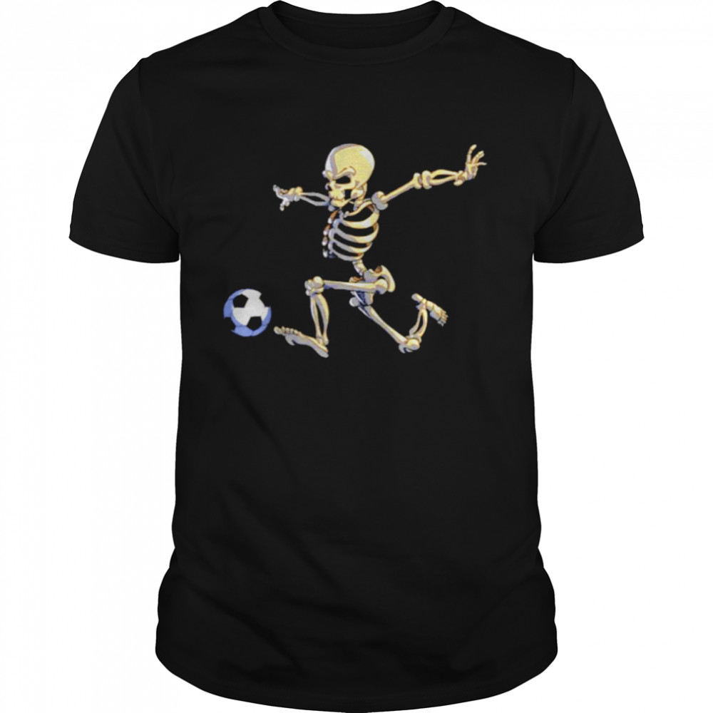 Soccer Skeleton Halloween Men Boys Soccer Player Halloween Shirt
