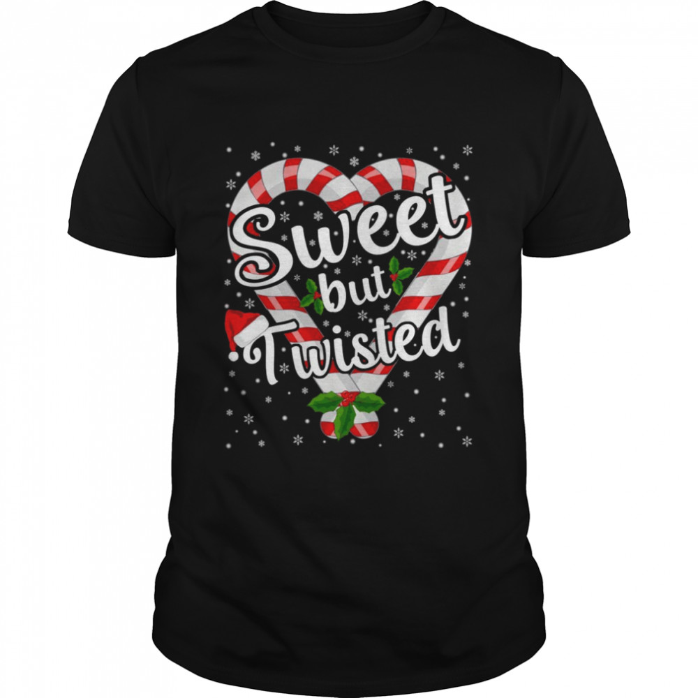 Sweet But Twisted Candy Cane Snowflakes Christmas Pajamas shirt