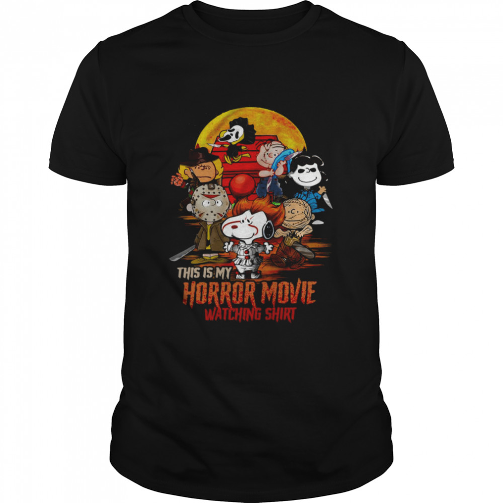 The Peanuts Characters And Snoopy This Is My Horror Movie Watching Halloween T-shirt