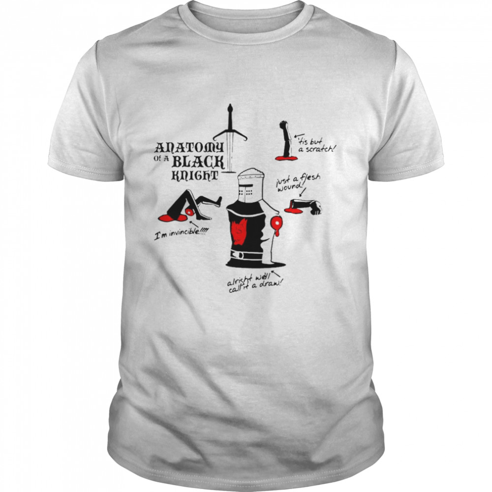 Monty Python Anatomy Of A Black Knight Tis But A Scratch I’m Invincible T-shirt