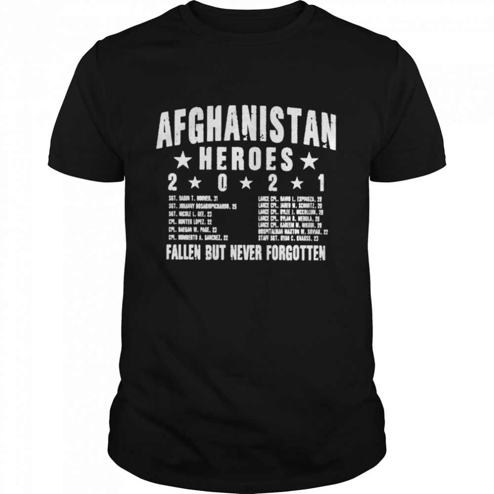 Afghanistan Heroes 2021 fallen but never forgotten shirt