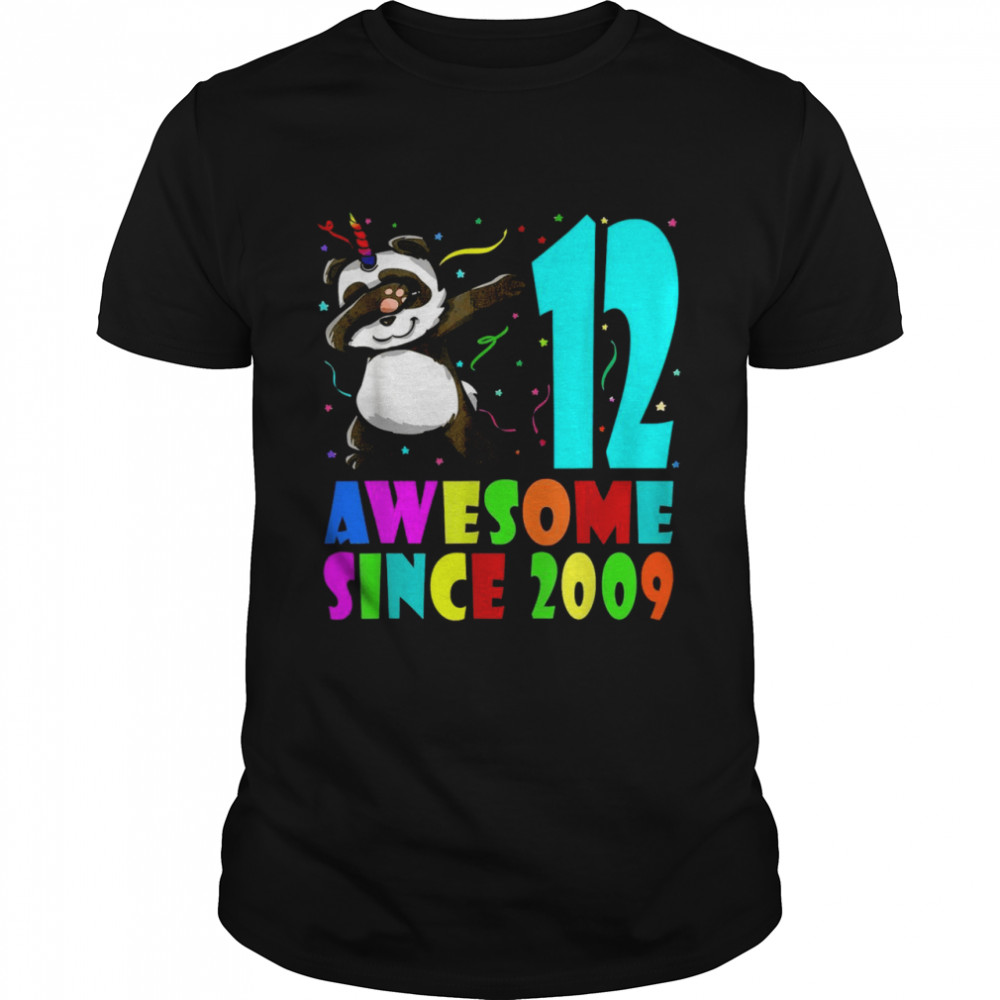 Awesome Since 2009 Dabbing Pandicorn 12 Geburtstag Party Kind shirt