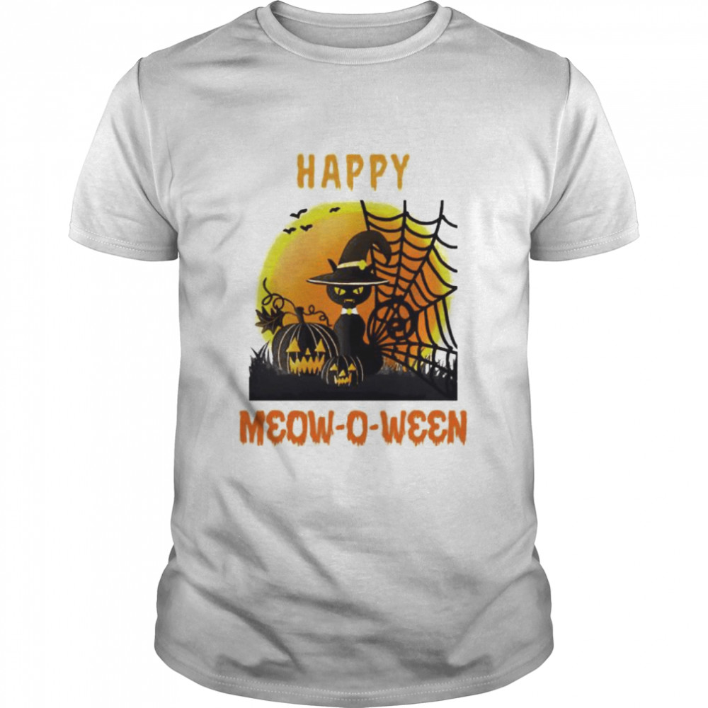 Cat happy Halloween meow-o-ween shirt