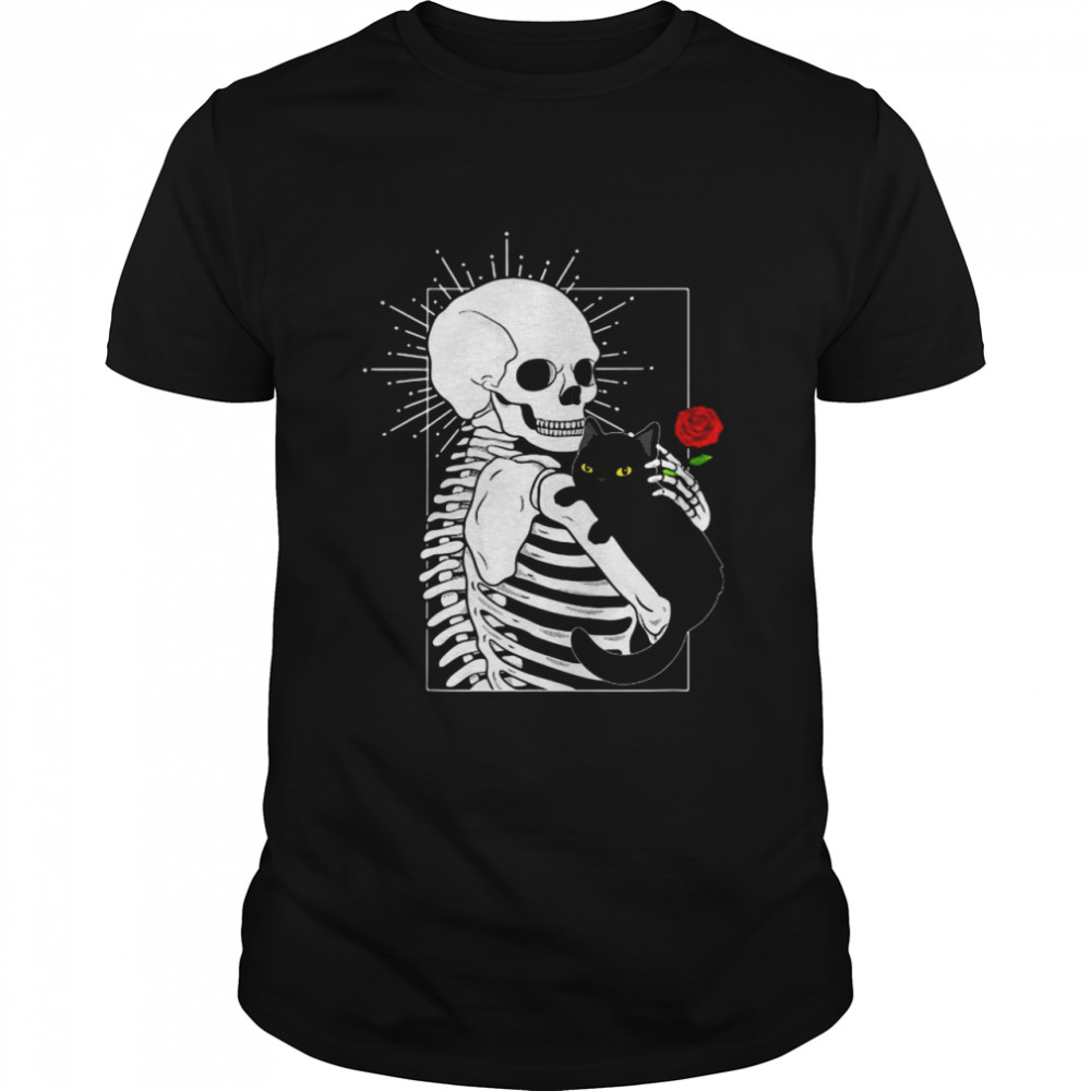 Goth Cat Skeleton Cats Gothic Skeleton Cat T-shirt