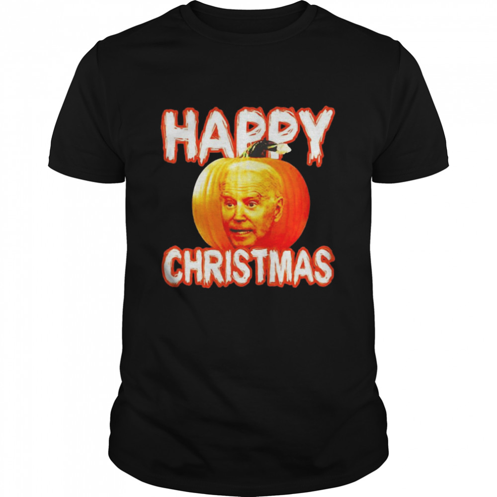 Halloween Joe Biden Pumpkin Happy Christmas T-shirt