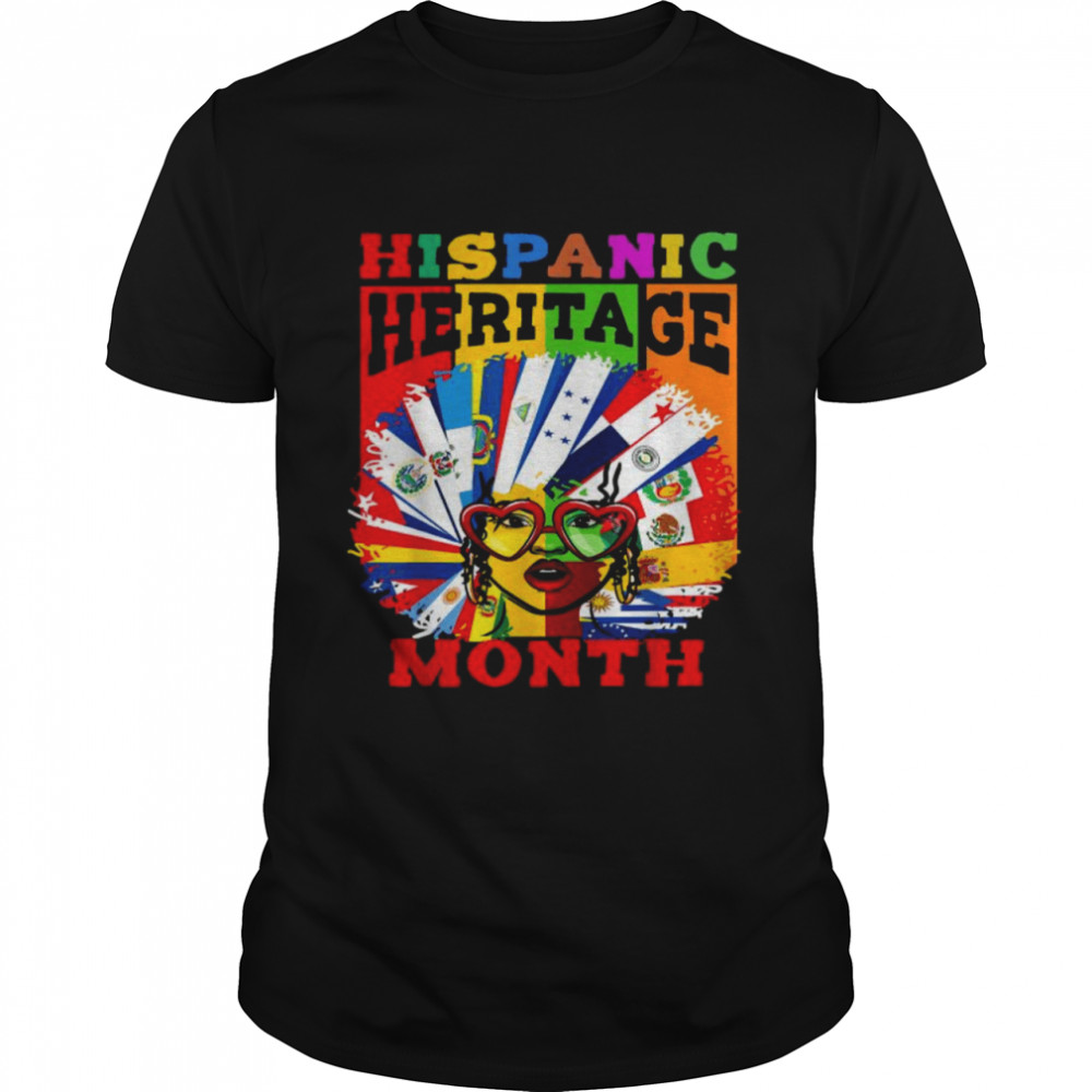 Hispanic Heritage Month Countries Latino Flags Vintage T-Shirt