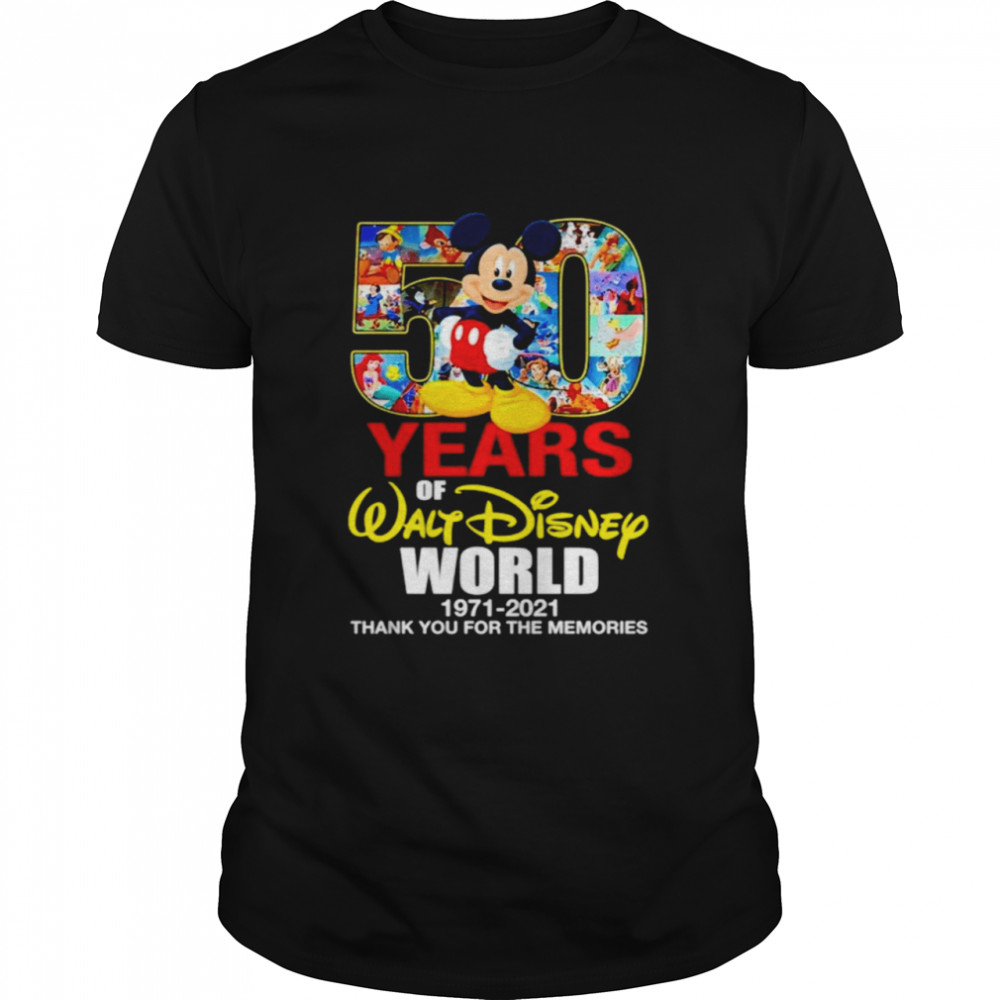 Mickey Mouse 50 Years of Walt Disney World 1971-2021 thank you for the memories shirt