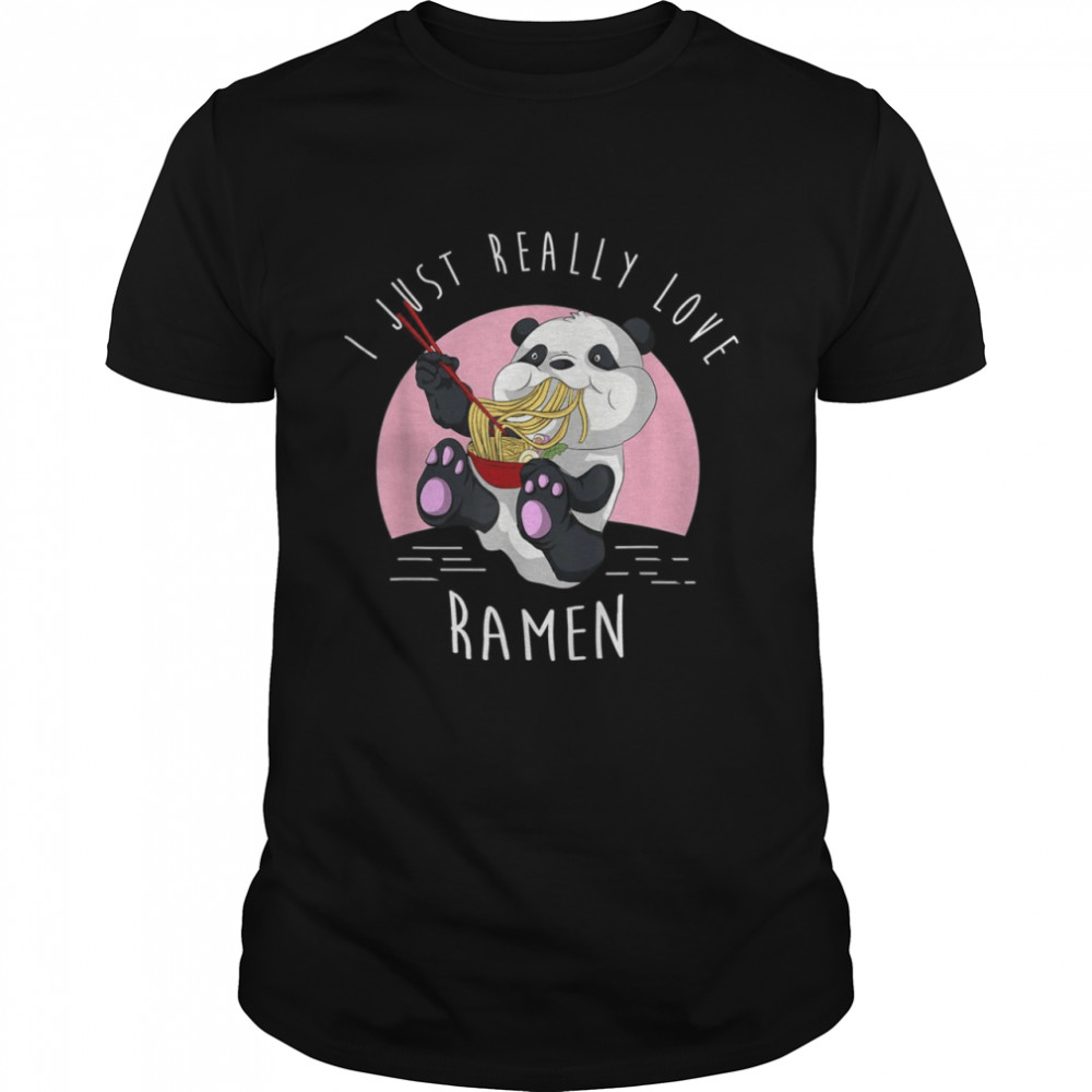 Niedlicher Panda Tierliebhaber Kawaii Ramen Shirt