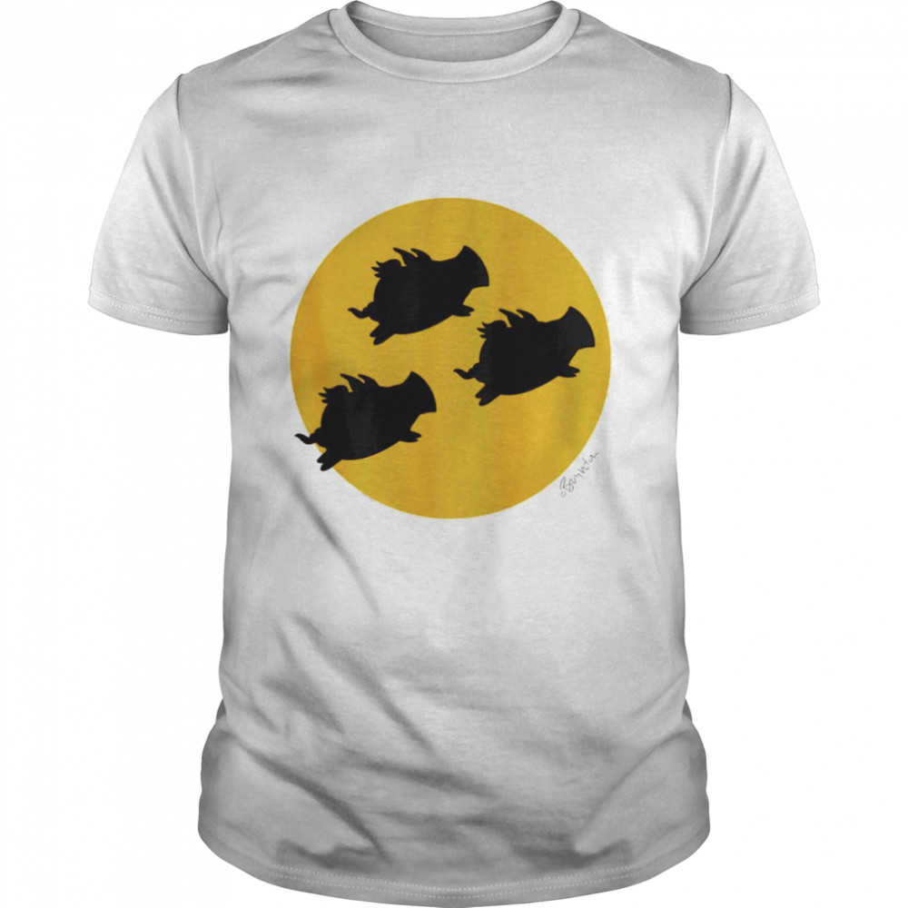 When pigs fly across the moon shirt