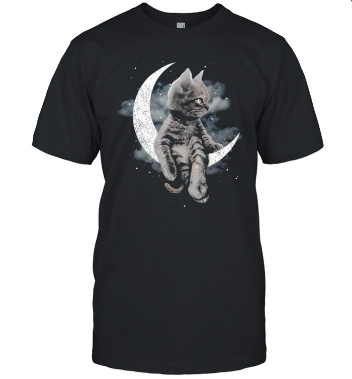 Cat sitting on the moon shirt