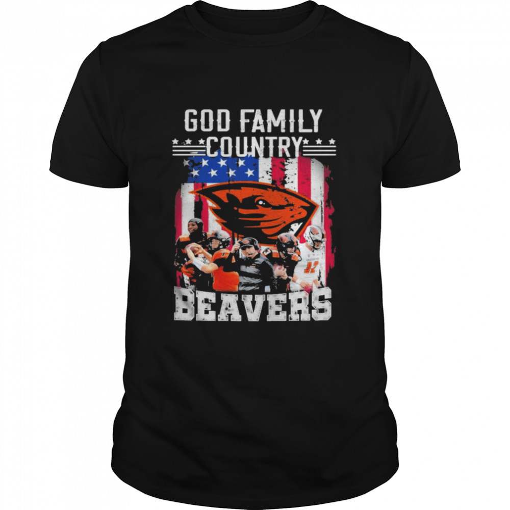 God family country Oregon State Beavers American flag shirt
