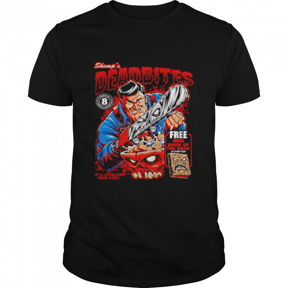 Shemp’s Deadbites free mini book of the dead in every box shirt