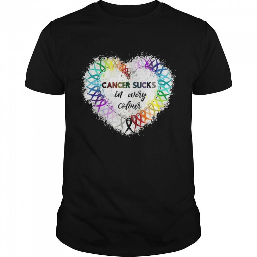Cancer Sucks In Every Colour Breast Cancer Awarenes T-shirt