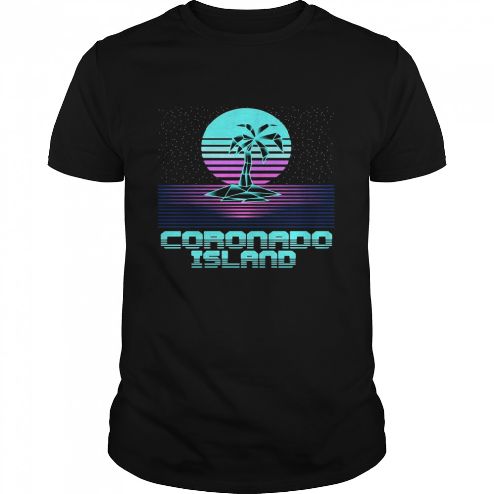 Coronado Island CA Retro Vintage 80er Palme Souvenir T-shirt