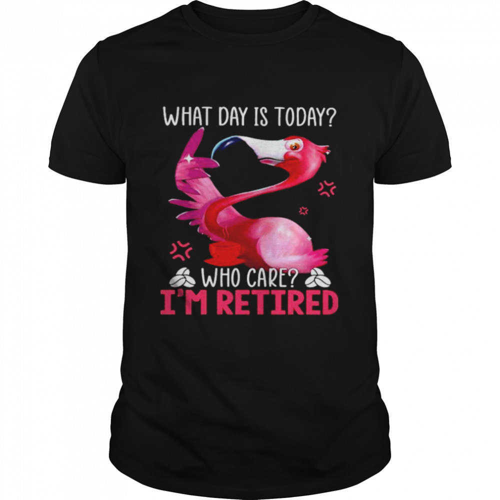 Flamingo what day is today who care I’m retired shirt Classic Men's T-shirt
