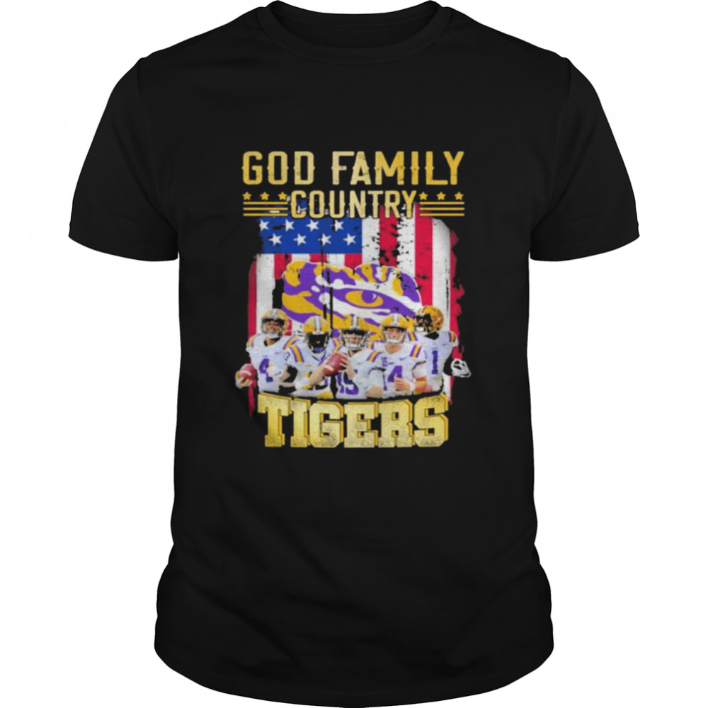 God family country LSU Tigers American flag shirt