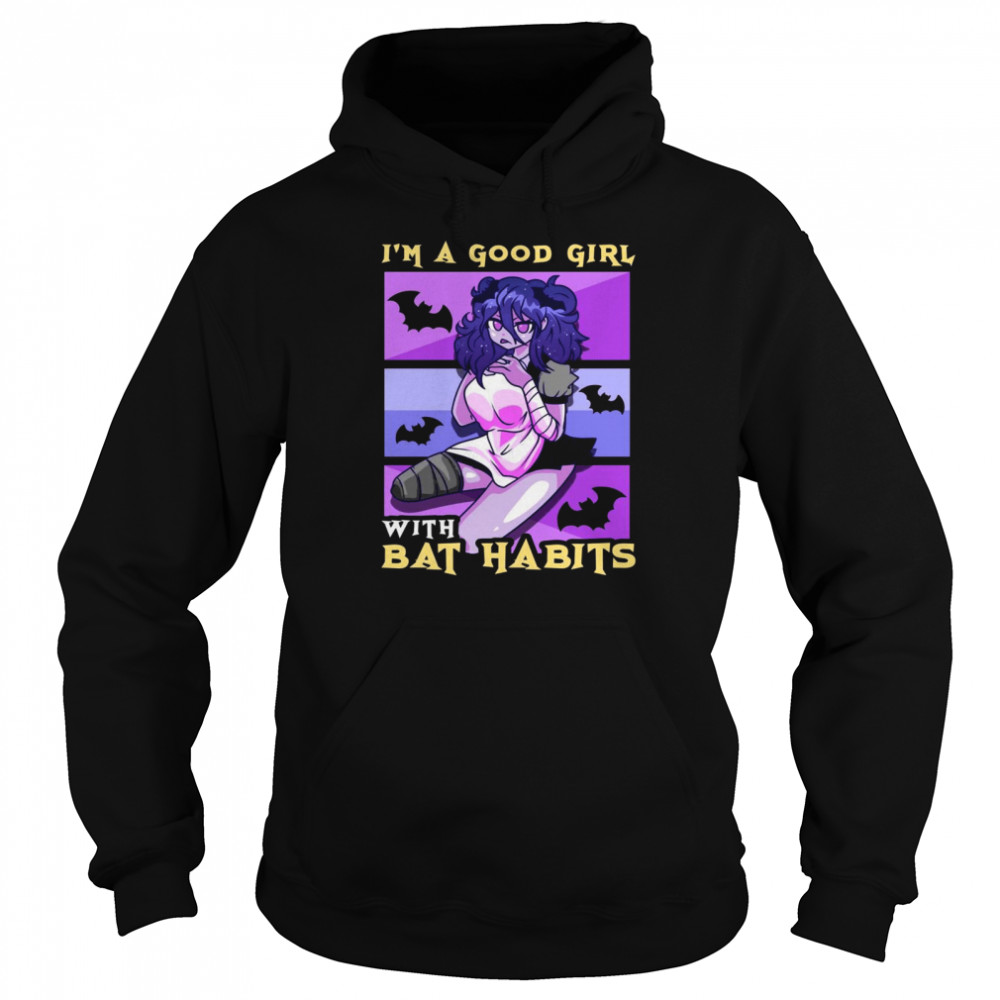 Goth Fun Anime Gothic Style I’m A Good Girl With Bat Habits  Unisex Hoodie