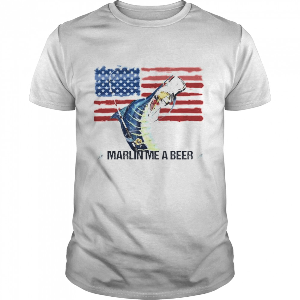Marlin Me A Beer American Flag shirt