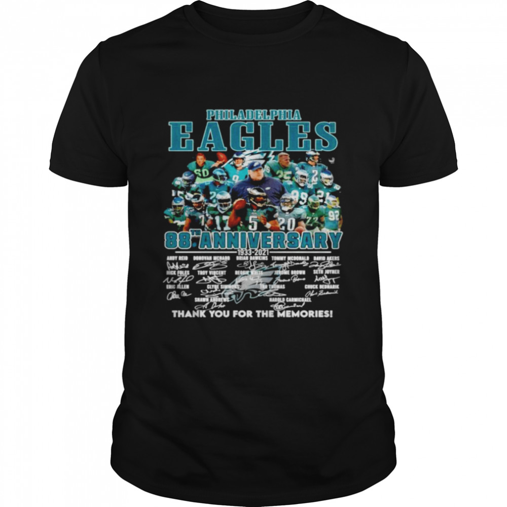 Men’s Philadelphia Eagles 88th anniversary 1933-2021 signatures shirt