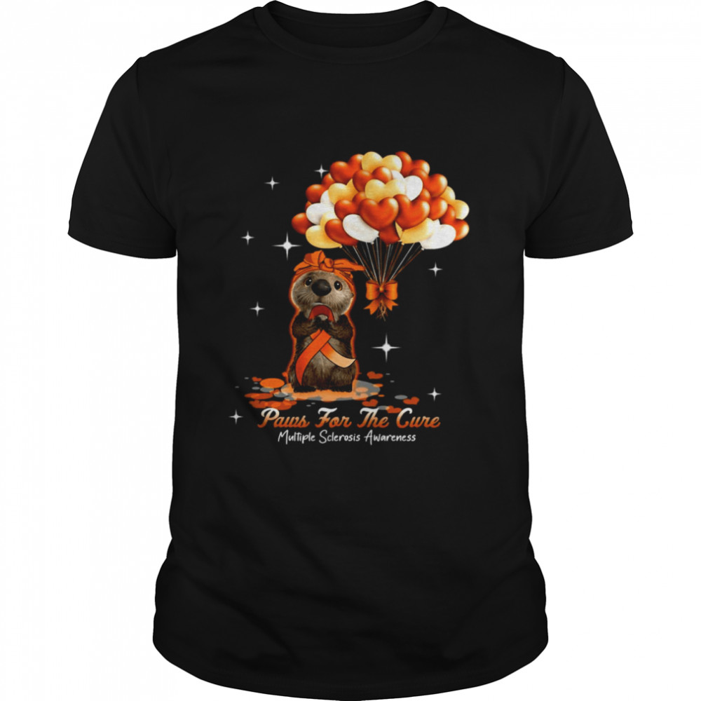 Otter Paws For The Cure Multiple Sclerosis Awareness Halloween T-shirt