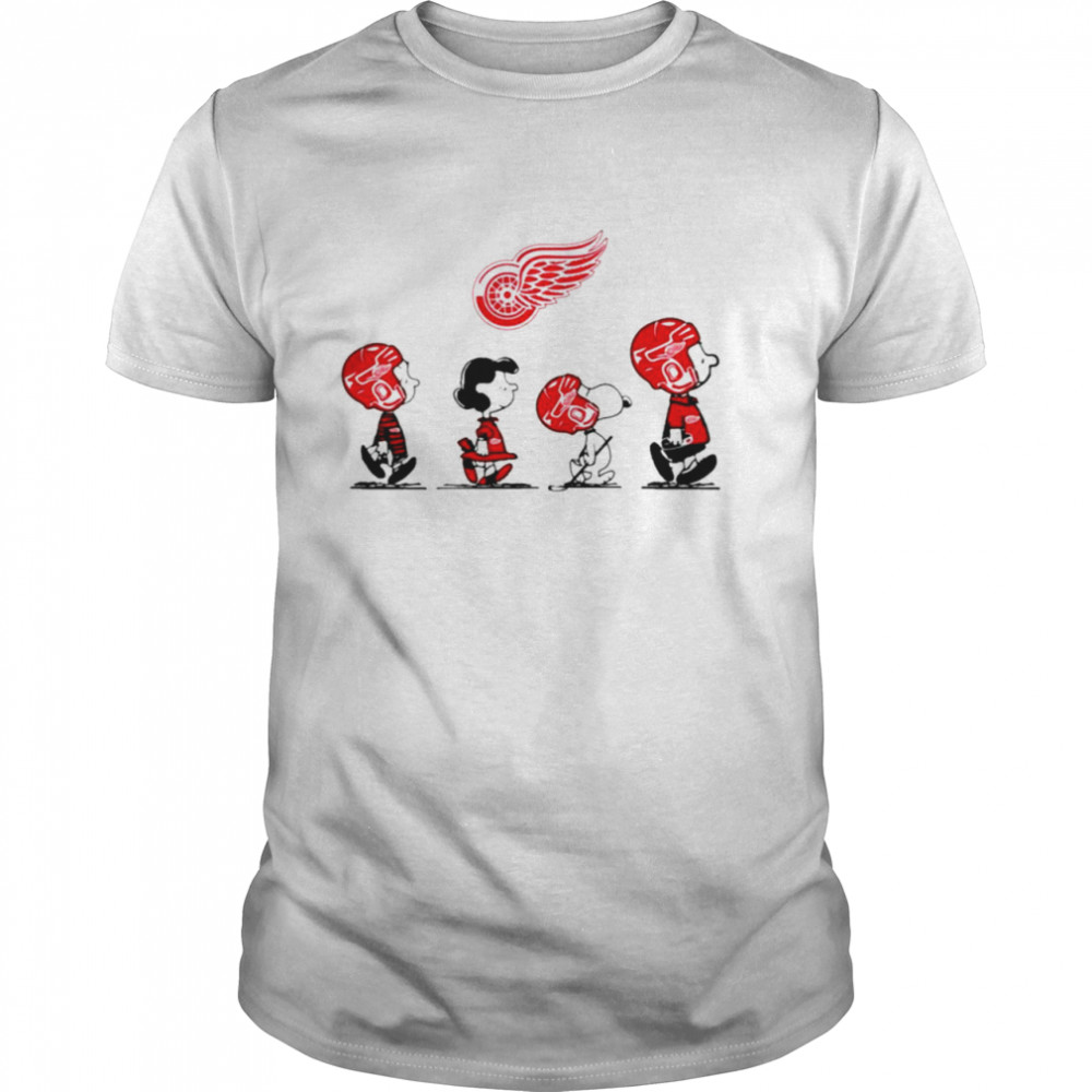 Peanuts Characters Detroit Red Wings Hockey team shirt