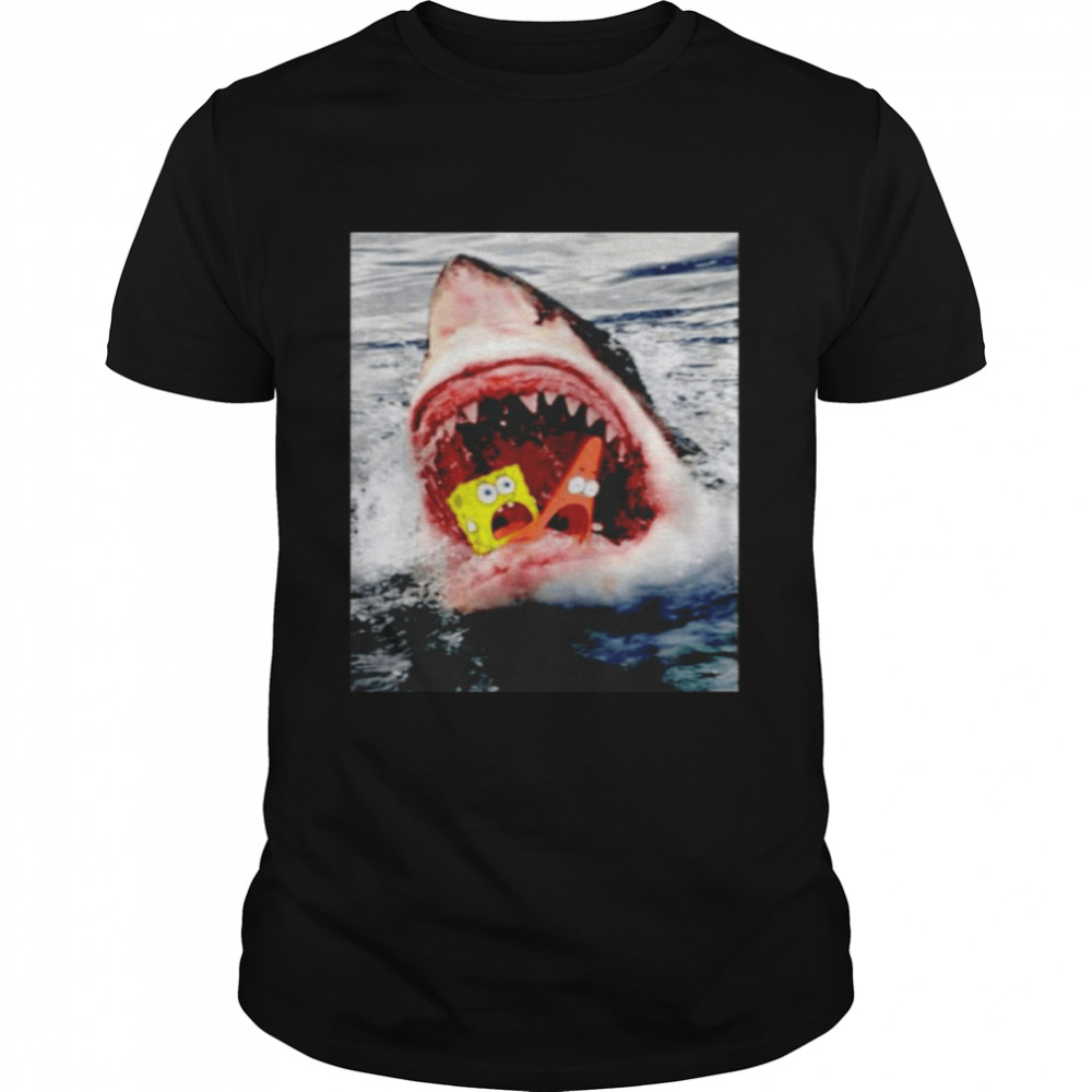 Spongebob squarepants shark attack shirt