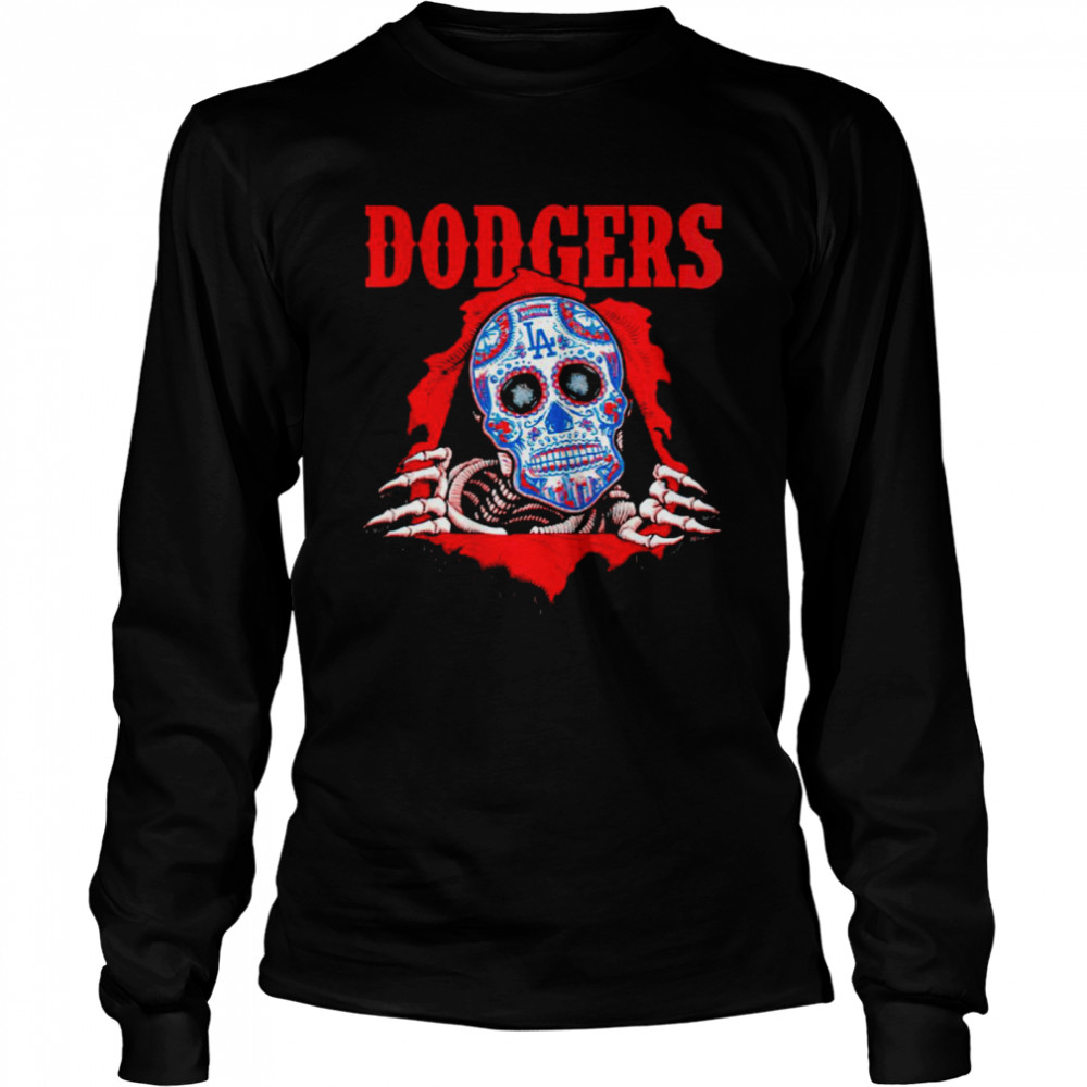 Sugar Skull Los Angeles Dodgers inside me shirt Long Sleeved T-shirt