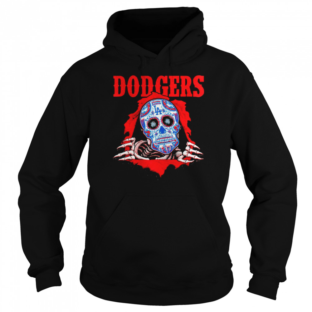Sugar Skull Los Angeles Dodgers inside me shirt Unisex Hoodie