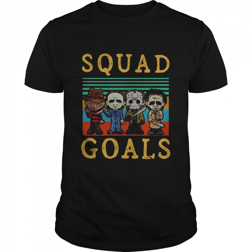 Freddy Krueger Michael Myers Jason Voorhees Leatherface squad goals retro shirt