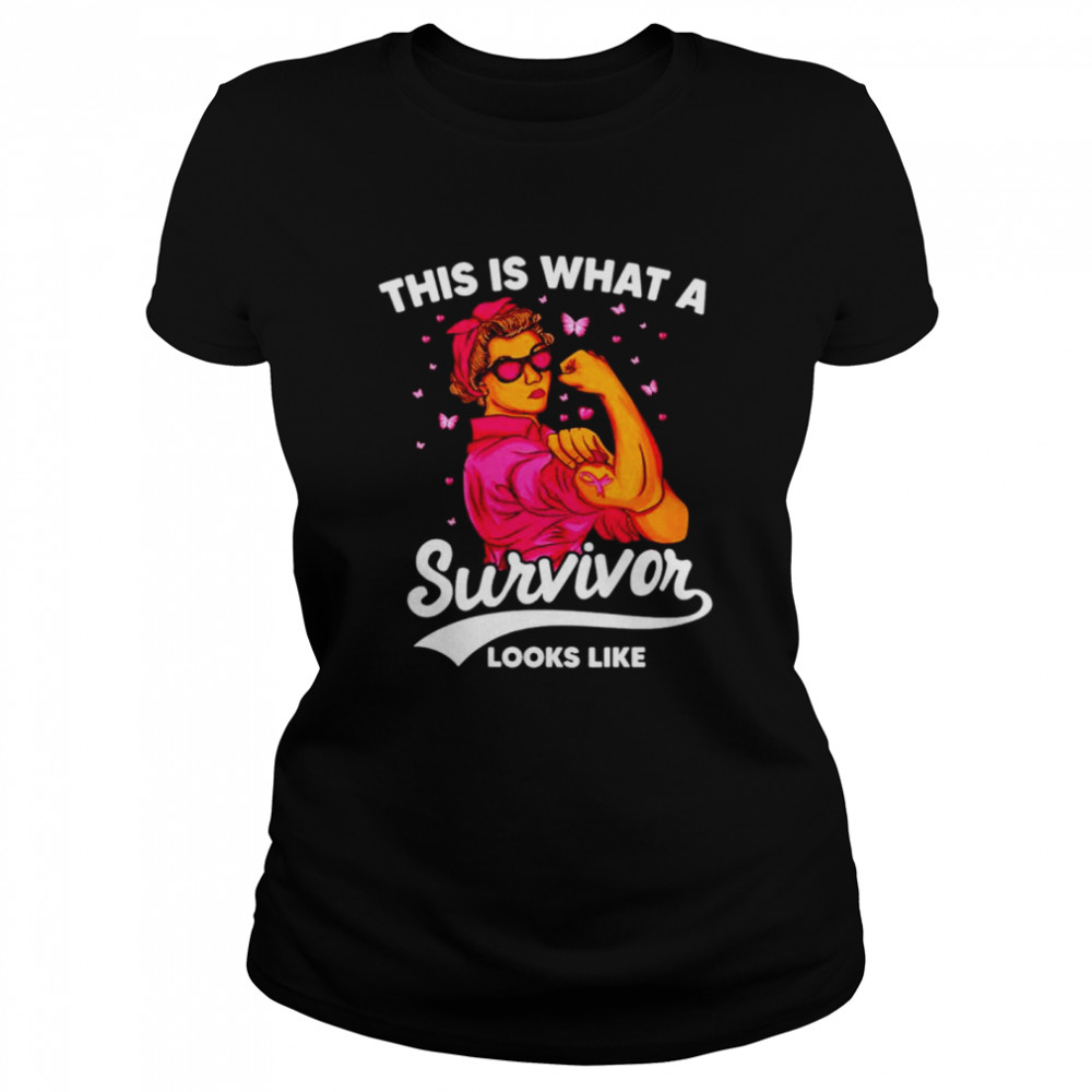 Breast Cancer women this is what a survivor looks me shirt Classic Women's T-shirt