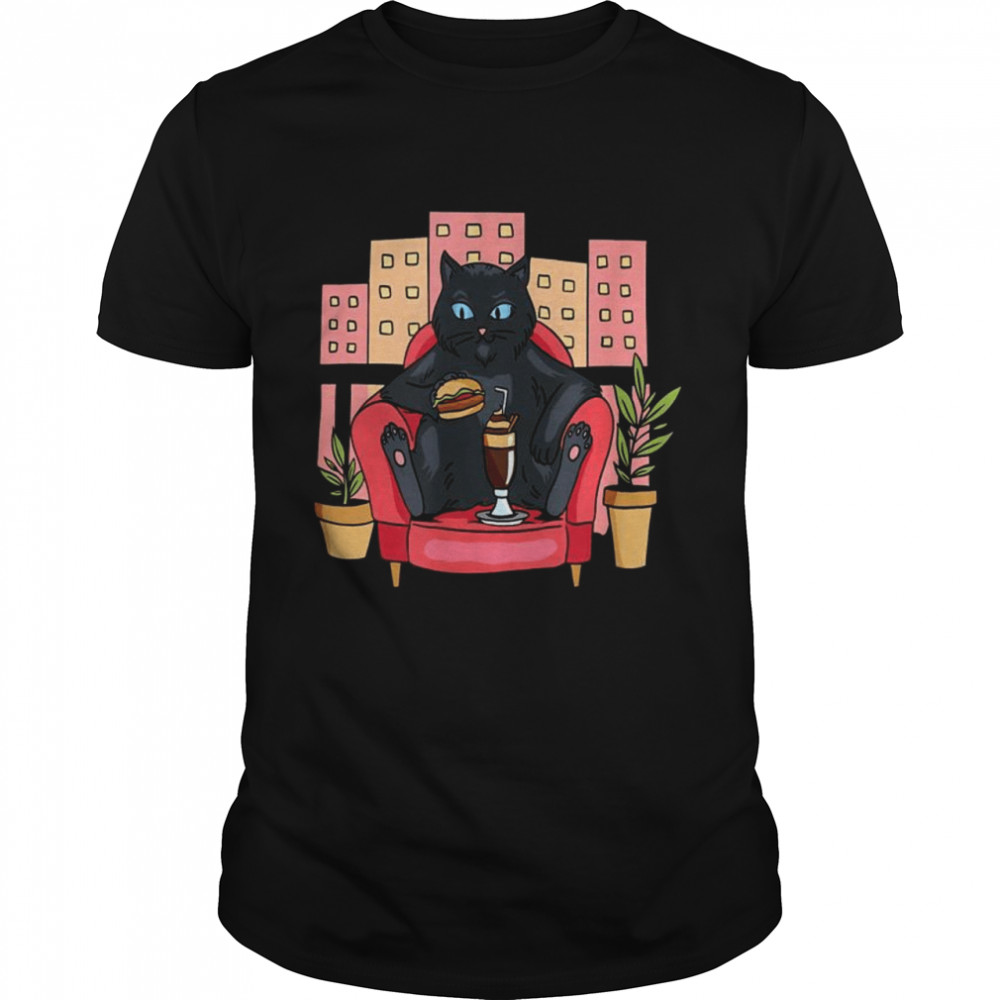 Cat in an armchair, cool pet, home office, burger Shirt