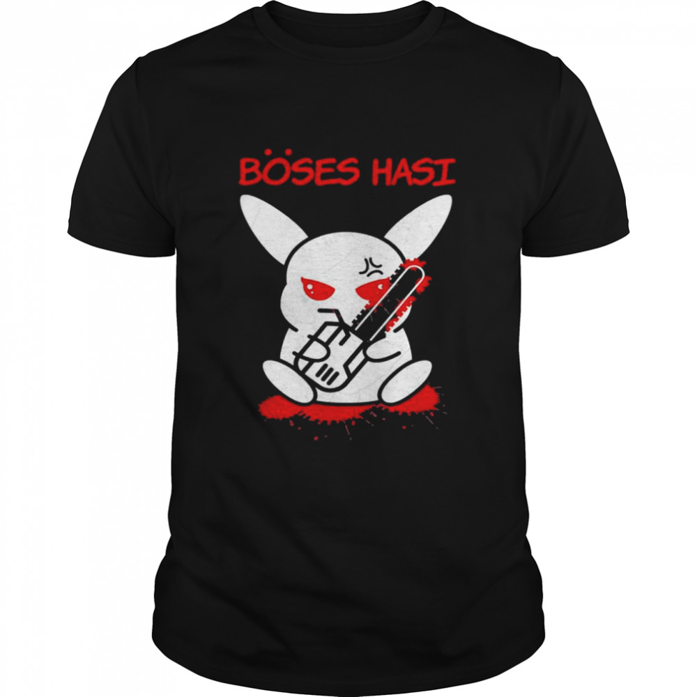 Evil Hasi Horror Rabbit Easter Chainsaw shirt